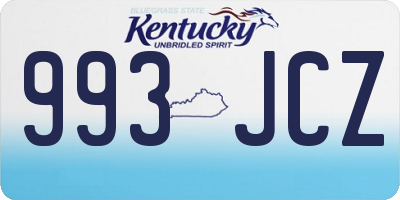 KY license plate 993JCZ