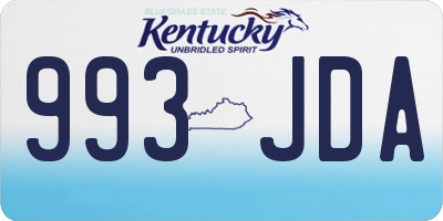 KY license plate 993JDA