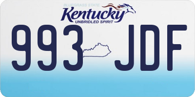 KY license plate 993JDF