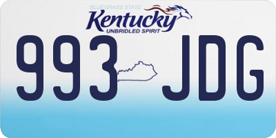 KY license plate 993JDG
