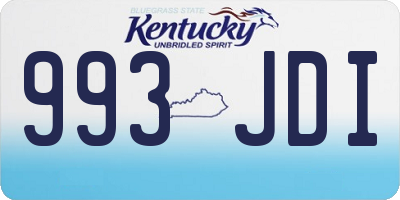 KY license plate 993JDI