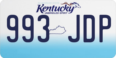 KY license plate 993JDP