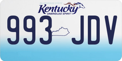 KY license plate 993JDV