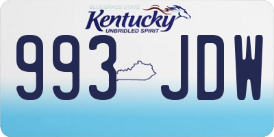 KY license plate 993JDW