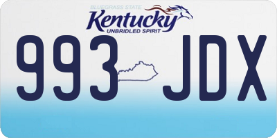 KY license plate 993JDX