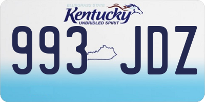 KY license plate 993JDZ