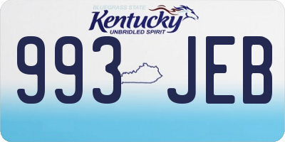 KY license plate 993JEB