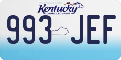 KY license plate 993JEF