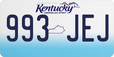 KY license plate 993JEJ