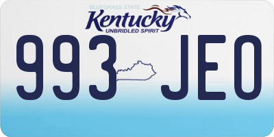 KY license plate 993JEO