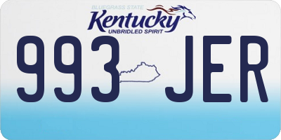 KY license plate 993JER