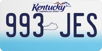 KY license plate 993JES