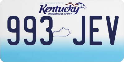 KY license plate 993JEV