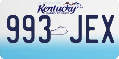 KY license plate 993JEX
