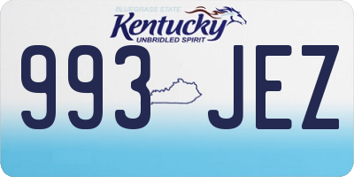 KY license plate 993JEZ