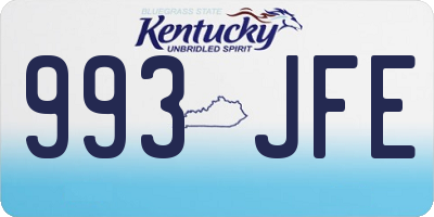 KY license plate 993JFE