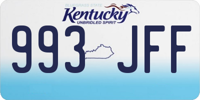 KY license plate 993JFF