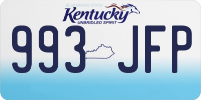 KY license plate 993JFP