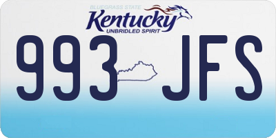 KY license plate 993JFS