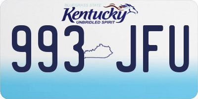KY license plate 993JFU
