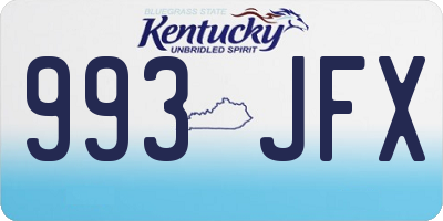 KY license plate 993JFX