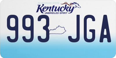 KY license plate 993JGA