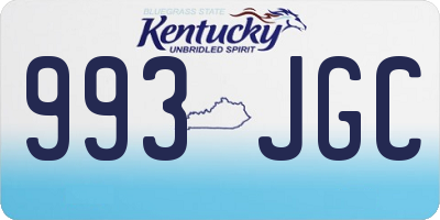 KY license plate 993JGC