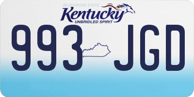 KY license plate 993JGD