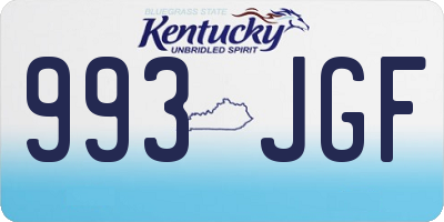 KY license plate 993JGF