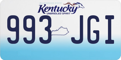 KY license plate 993JGI