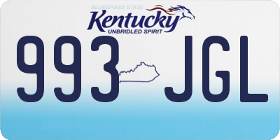 KY license plate 993JGL