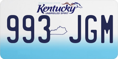 KY license plate 993JGM