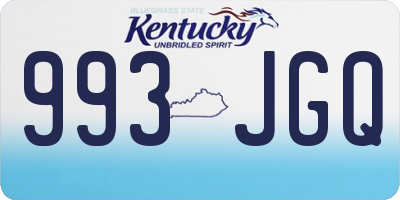 KY license plate 993JGQ