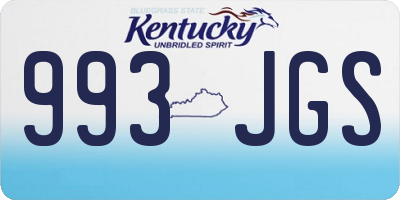 KY license plate 993JGS