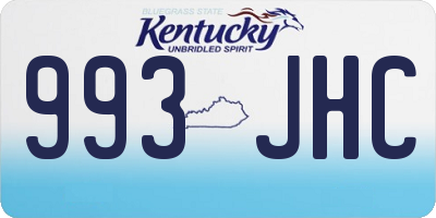 KY license plate 993JHC