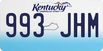 KY license plate 993JHM