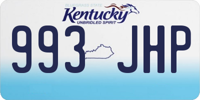 KY license plate 993JHP