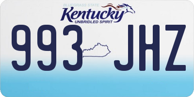 KY license plate 993JHZ
