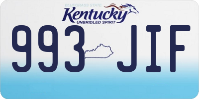 KY license plate 993JIF