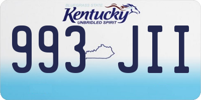 KY license plate 993JII