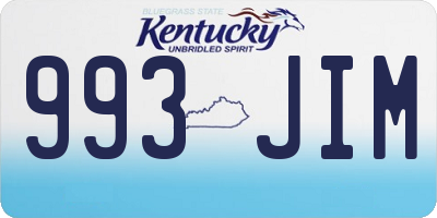 KY license plate 993JIM