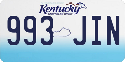 KY license plate 993JIN