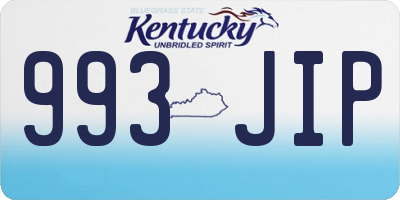 KY license plate 993JIP