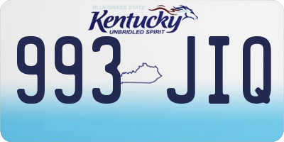 KY license plate 993JIQ