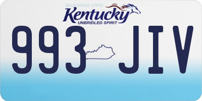 KY license plate 993JIV