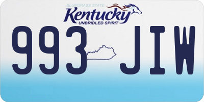 KY license plate 993JIW