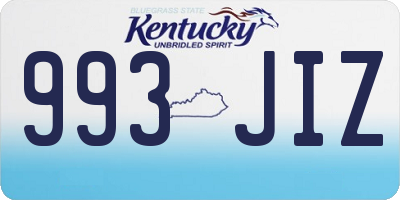 KY license plate 993JIZ