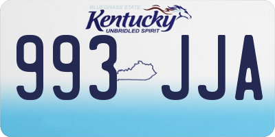 KY license plate 993JJA