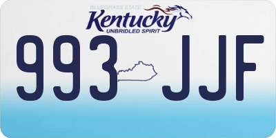 KY license plate 993JJF