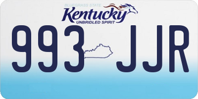 KY license plate 993JJR